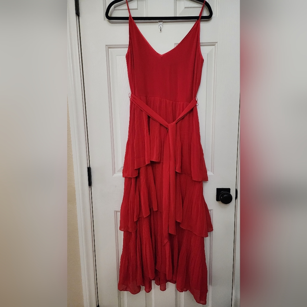 White House Black Market Elegant Red Layered Dress